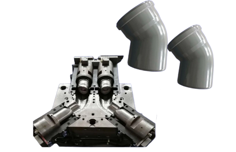 PVC COLLAPSIBLE ELBOW 45° PIPE FITTING MOULD MOLDE PARA MONTAJE DE TUBERÍAS DE CODO PLEGABLE DE PVC DE 45°