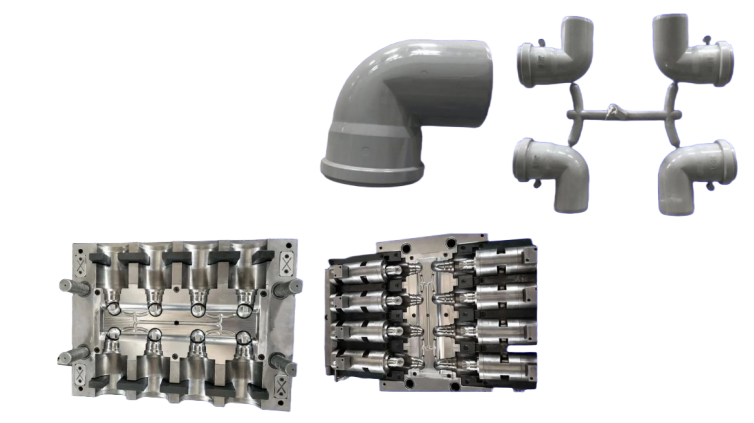 PVC COLLAPSIBLE ELBOW 90° PIPE FITTING MOULD MOLDE PARA MONTAJE DE TUBERÍAS DE 90° DE CODO PLEGABLE DE PVC