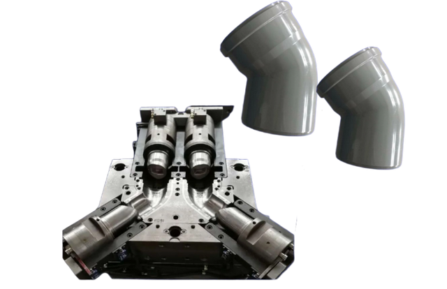 MOLDE PARA MONTAJE DE TUBERÍAS DE CODO PLEGABLE DE PVC DE 45°