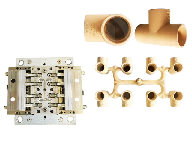 T HEMBRA DEL MOLDE DE ACCESORIO DE CPVC CON INSERTO DE LATÓN