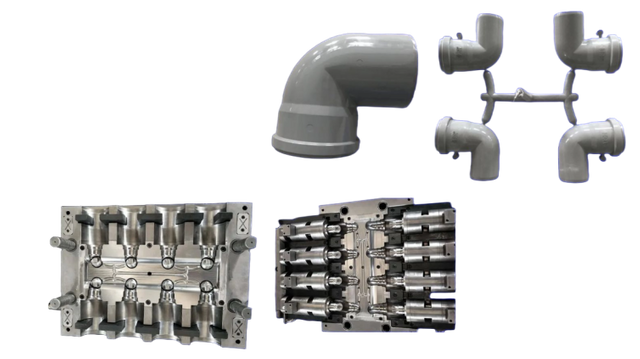 MOLDE PARA MONTAJE DE TUBERÍAS DE 90° DE CODO PLEGABLE DE PVC