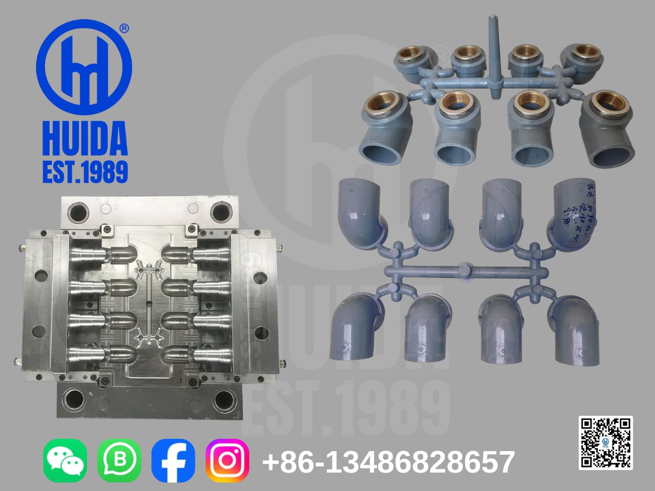 Codo femenino CPVC 90 ° con molde de ajuste de inserción de latón 1