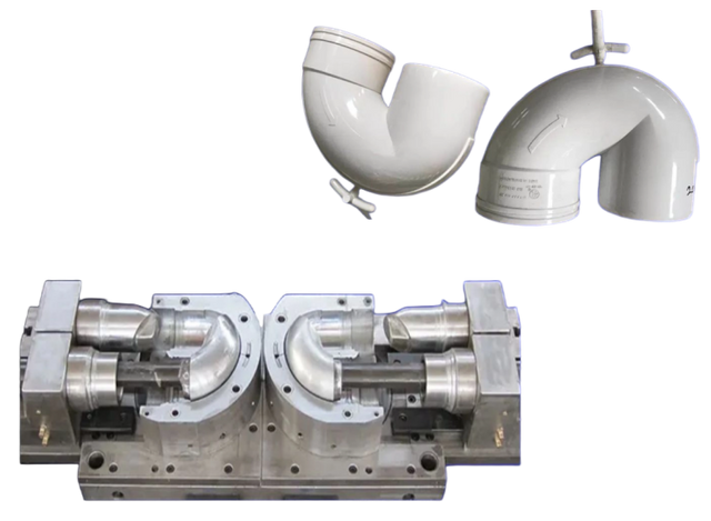 MOLDE PARA MONTAJE DE TUBERÍAS CON TRAMPA EN U DE PLÁSTICO PVC