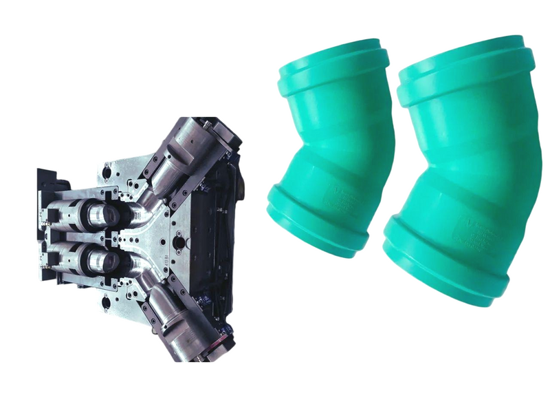 MOLDE DE MONTAJE PP CODO PLEGABLE 45 GRADOS