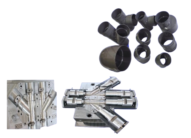 MOLDE PARA MONTAJE DE TUBERÍAS EN T Y DE AGUAS RESIDUALES O DRENAJE DE PVC