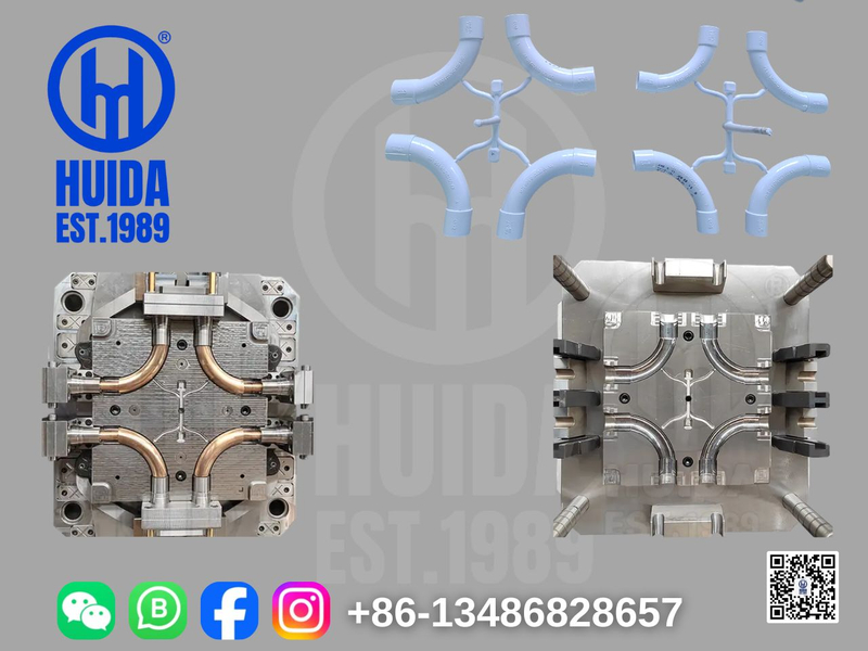 MOLDE PARA MONTAJE DE TUBERÍA CURVA LARGA DE PVC