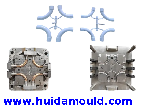 MOLDE PARA MONTAJE DE TUBERÍA CURVA LARGA DE PVC