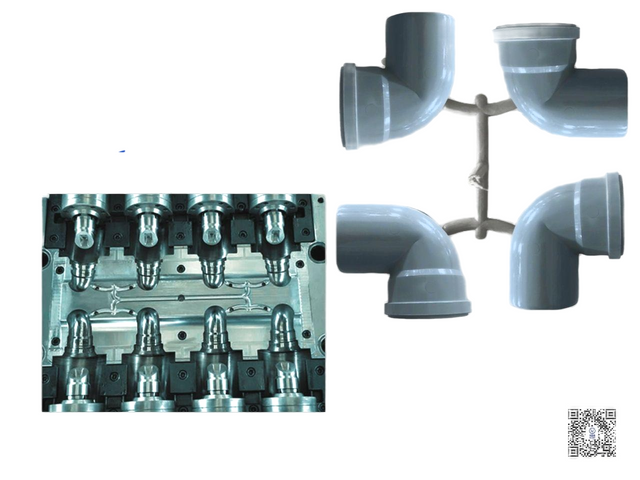 MOLDE PARA MONTAJE DE TUBO DE CODO DE 90° PLEGABLE DE UPVC